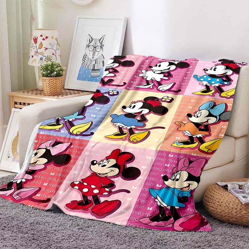 17 Styles Minnie Mickey Mouse Cartoon Print Blanket for Soft Flannel Throw Fluffy Sofa Bed Home Travel Camping Picnic