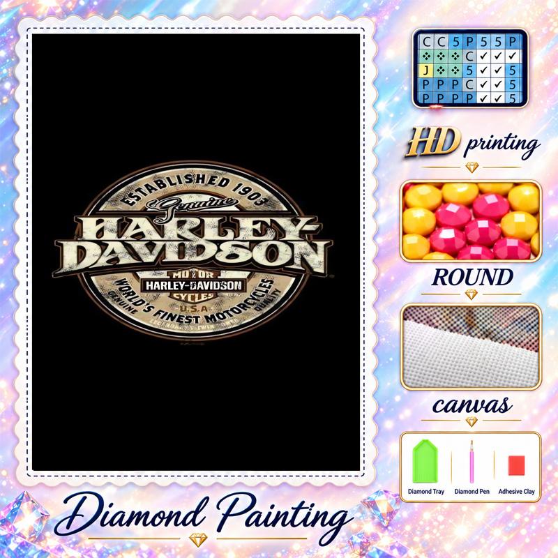 Harley-Davidson Diamond Painting Kit 5D Full Drill DIY Diamond Mosaic Wall Art Home Decor