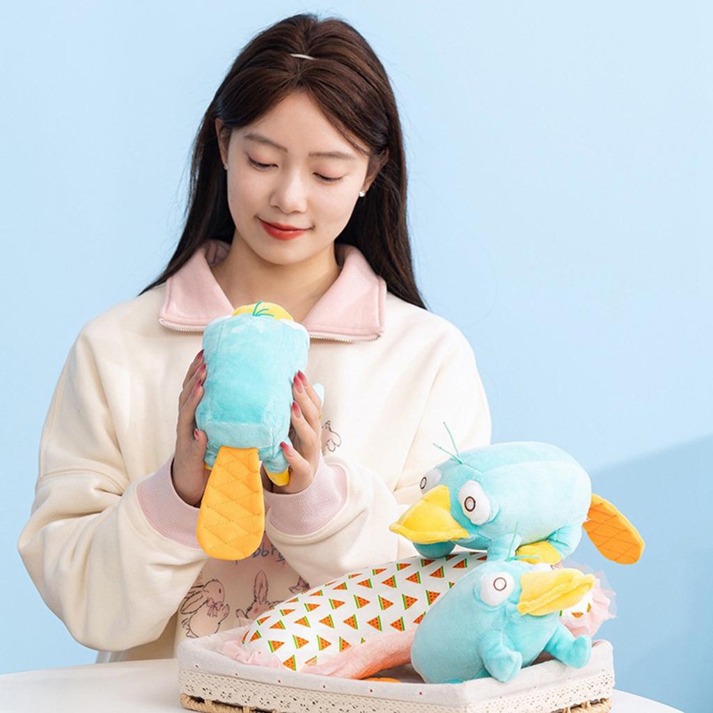 Platypus Stuffed Animal Blue Cartoon Doll Soft Safe PP Cotton Filled Toy for Kids Room Decoration