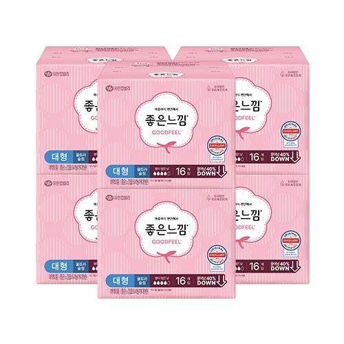 

Good Feel Original Ultra Wing Sanitary Napkin 6-Pack Bundle (Choose 1 of 2 Sizes) (Medium/Large) Good Feel Ultra Wing Large 16Px6