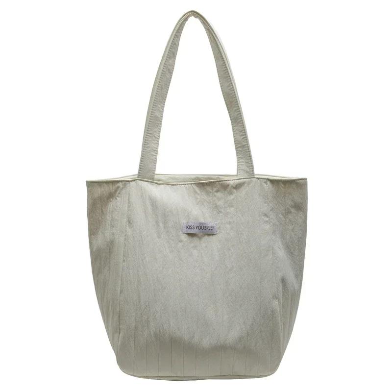 

Новые модные женские сумки-тоут из нейлона с застежкой-молнией, однотонные, высокого качества, лаконичные женские сумки через плечо для поездок на работу бежевый