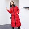 Women Winter Hooded Fur Collar Jacket Coat Parka Thicken Warm Long Chaqueta Slim Zipper Pocket Solid Color