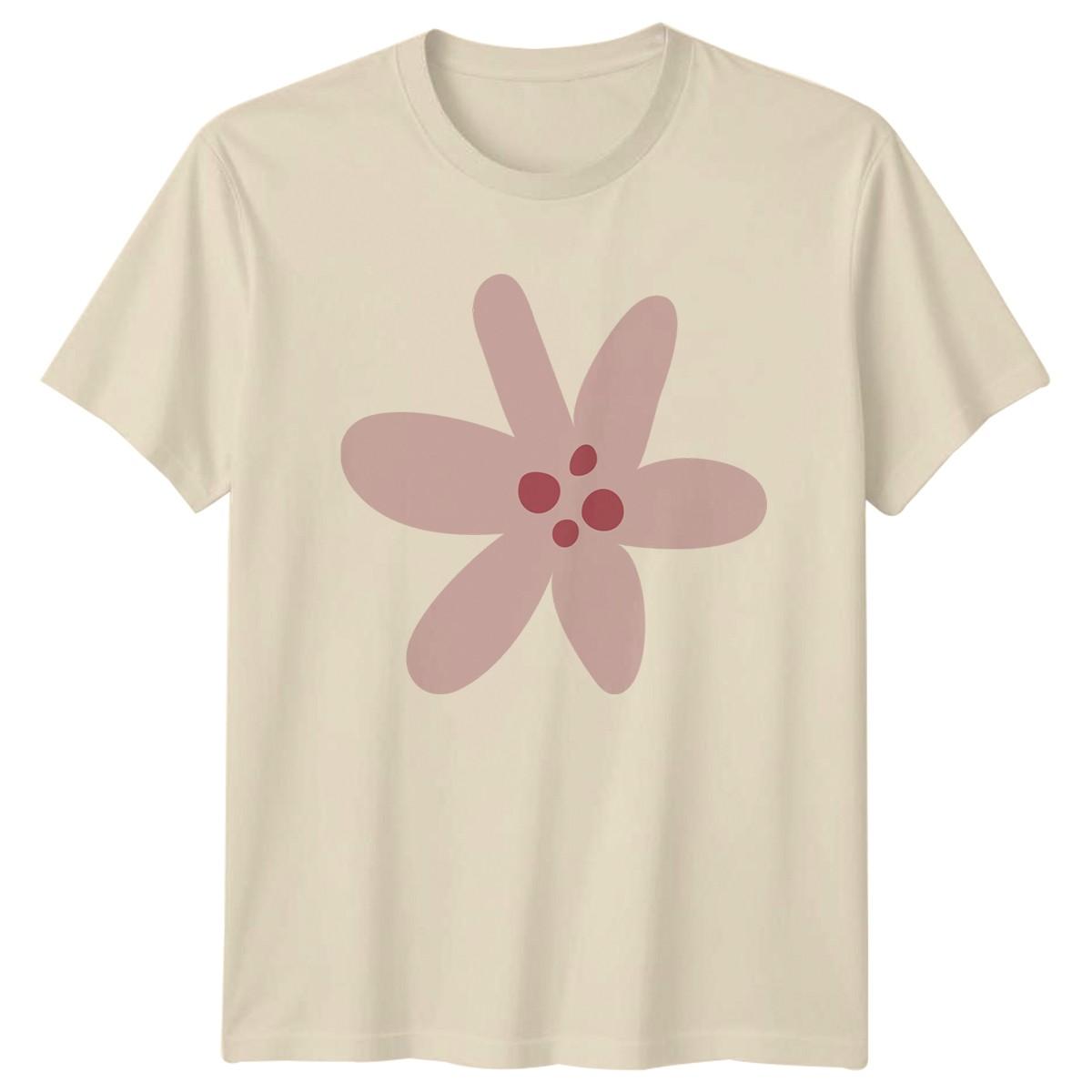 Pink Minimalist Flower Design T-Shirt Minimalist Flower Floral Birthday XL