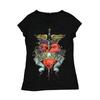 Camiseta Bon Jovi Feminina Top Preto Tour Show Banda de Rock Camiseta Gola Redonda Slim Fit