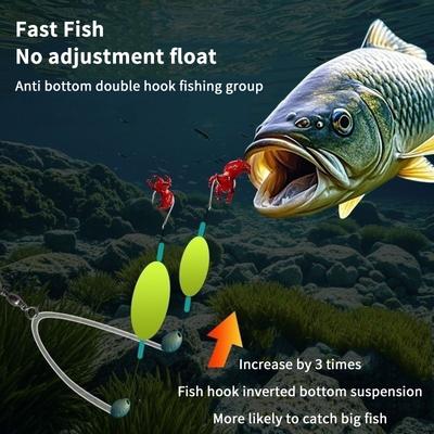1pc 2 Hooks Fishing Hair Rigs Hook Iseni Hook Barb Carp Fishing Hook Ready-to-Use Size3#-14# Carp Rigs Fishing Lure