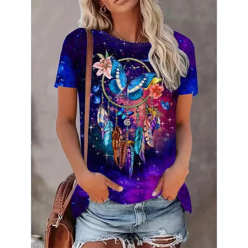 Dream Catcher 3D Print Women T-Shirts Casual O-Neck Short
