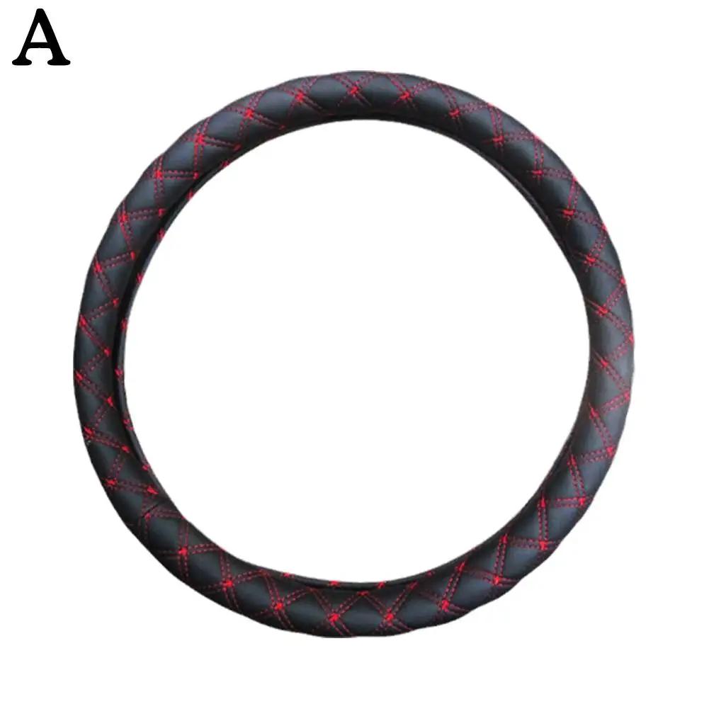 

Чехол на руль автомобиля 38 см искусственная кожа удобная ручка аксессуары интерьер автомобиля чехол H6I5