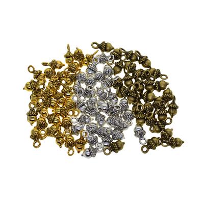 90 Pieces 3D Pineal Fruit Acorn Nut Charm Spacer Beads DIY Jewelry Making