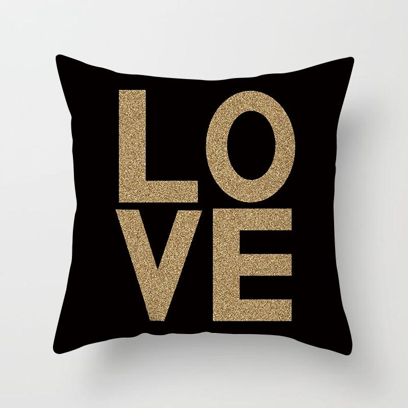 Home Products New Black Geometric Sofa Pillow Cushion Cover Digital Printing Office Cushion Cover