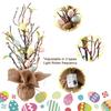 Easter Egg Tree with LED Lights Artificial Egg Decoration for Spring Holiday Tabletop Centerpiece for Home Party