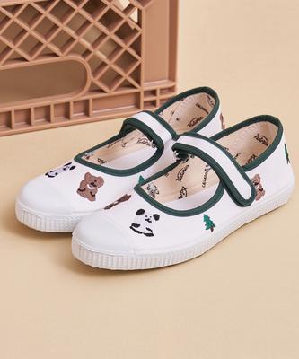 Victoria Shoes [Victoria Shoes X Dainotang] Mercedes Lavada Cotton Strap Sneakers (1168923-Verde)