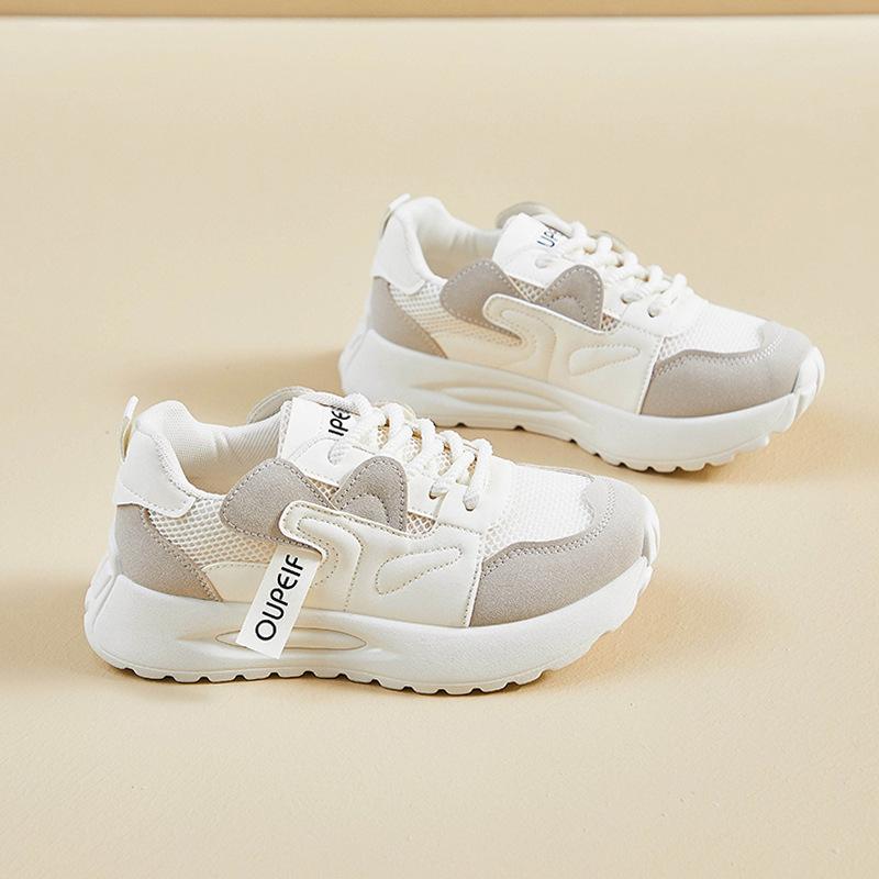 

Mesh breathable dad shoes women s 2025 spring new single mesh little white shoes breathable thick-soled shoes 40 бежевый