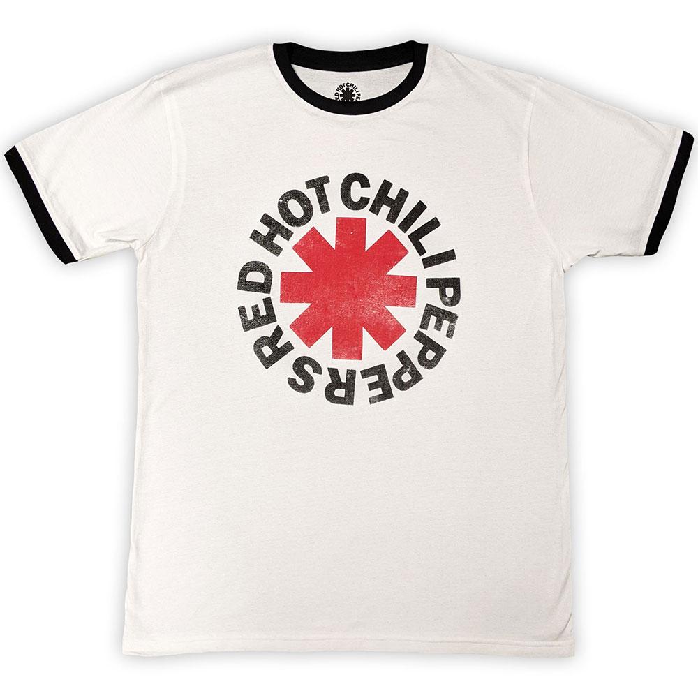 Red Hot Chilli Peppers Unisex Adult Ringer Logo T-Shirt