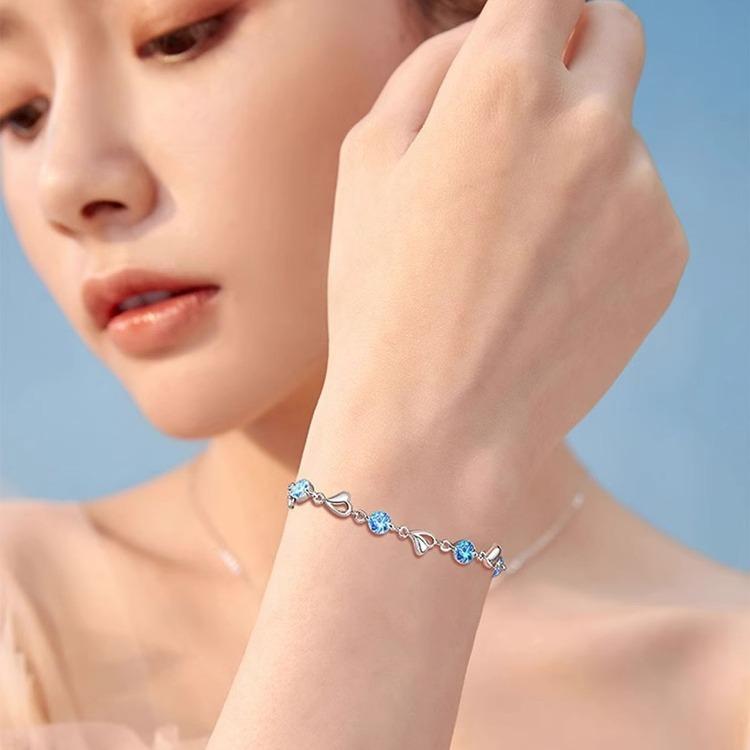 925 Sterling Silver Bracelet Zircom For Women Men Lovely Flower Chain Fashion Wedding Party Cute Lady Nice Jewelry