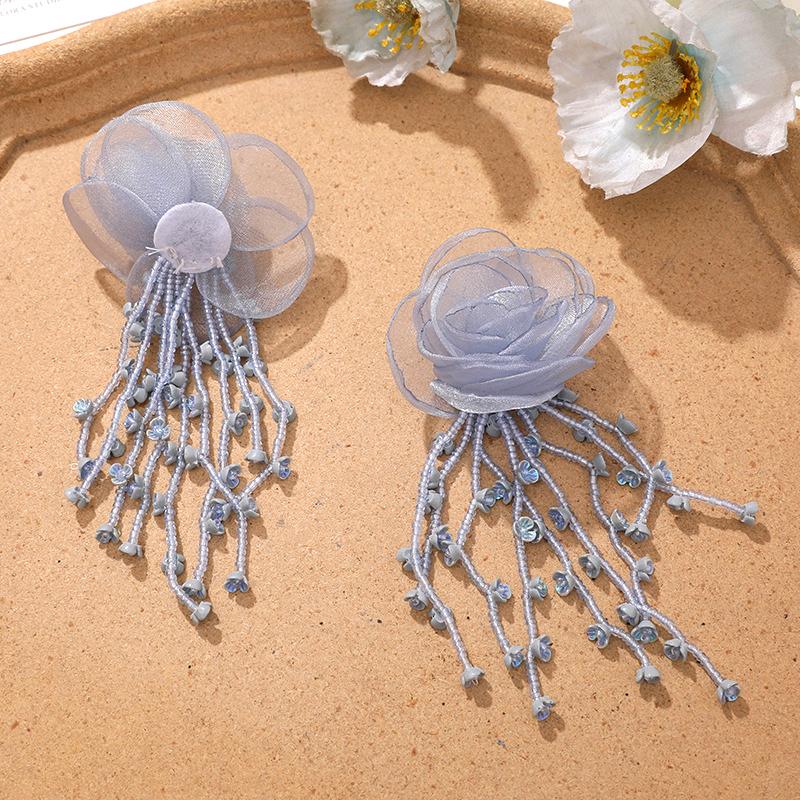 1 Stück Blumendekoration Fairyism Quaste Zarte Netzblume Handgefertigt DIY Satte Farben Bekleidungszubehör Haarschmuck