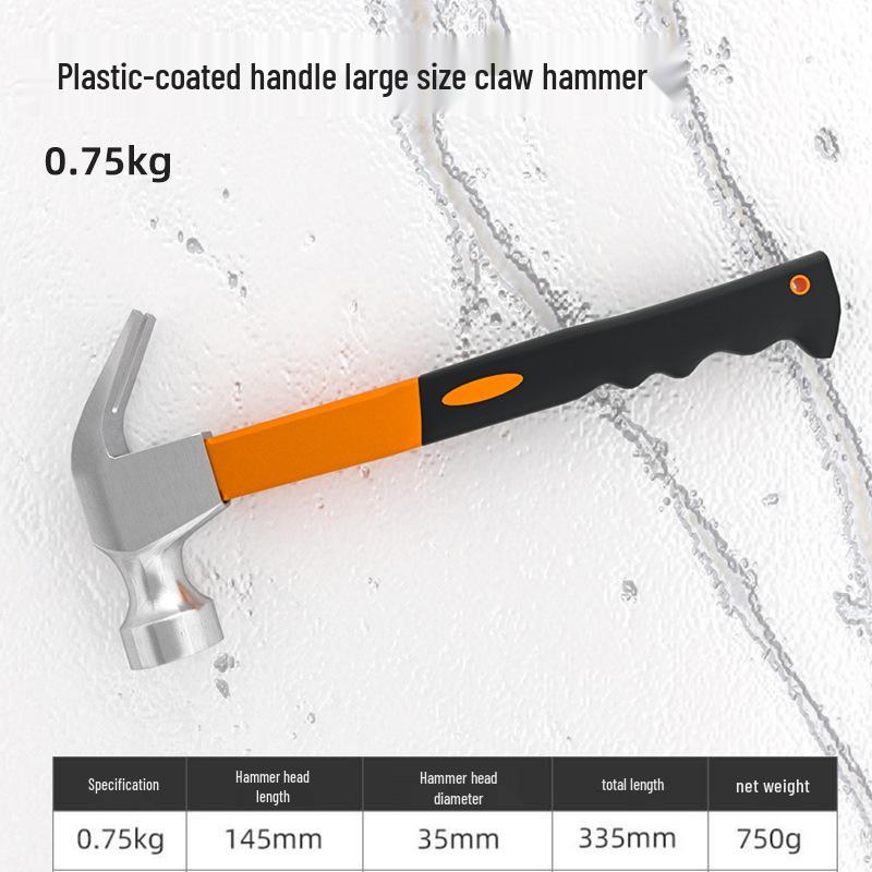 Mini Claw Hammer: Compact, Iron Tool for Woodworking, Household Use, Nail Pulling, and Firefighting.