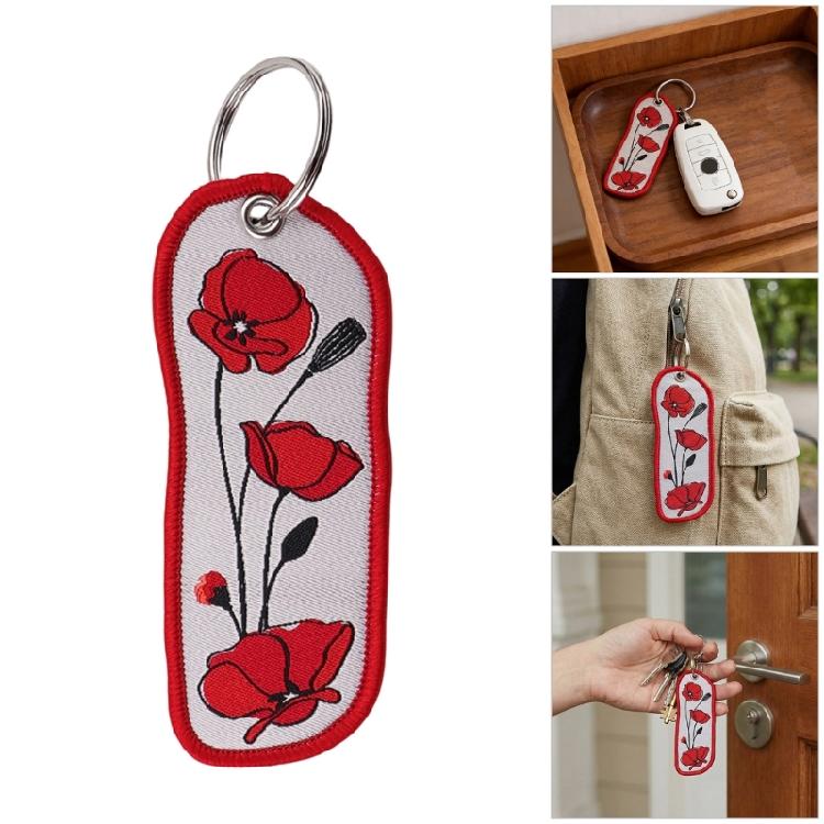 Lovely Embroidery Flower Key Holder Practical Decorative Item Wallet Keychain Pendant Charm For Travel And School