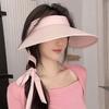 Empty Top Hat Ice Silk Sunscreen Hat Women'S Summer Uv Protection Large Brim Wide Cover Full Face Foldable Sun Hat