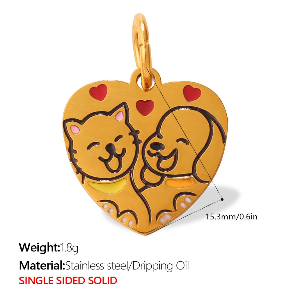 Cartoon Pet Series Stainless Steel Necklace & Bracelet Pendant for Women