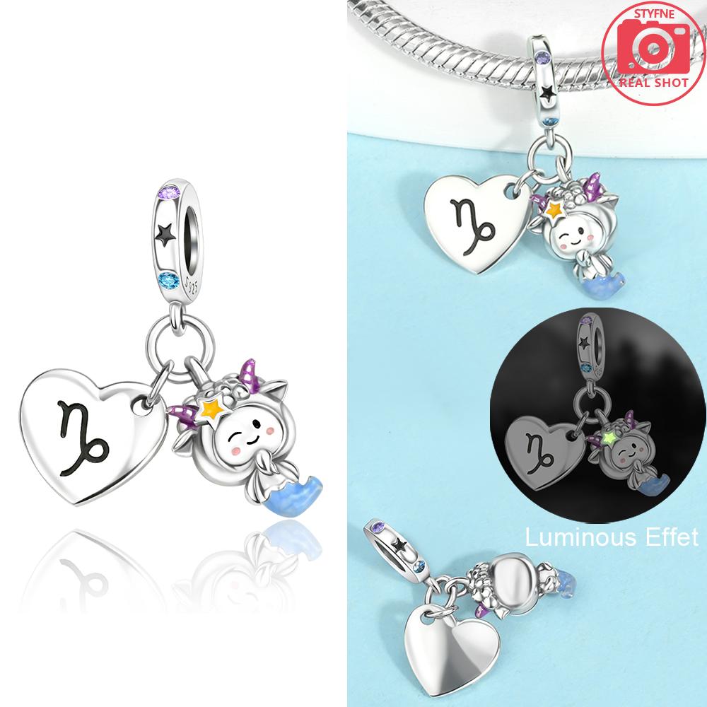 Original Cute Cartoon Constellation Pendant Cancer Capricorn Leo Bead Fit Bracelet Copper Women Diy Delicate Gift Accessory