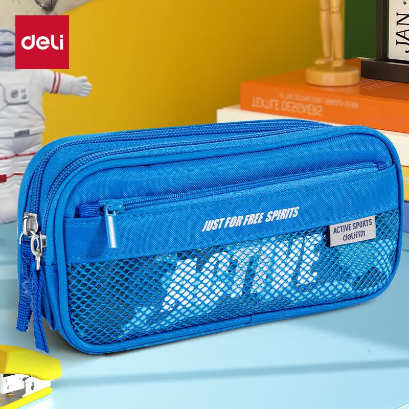 Deli Large Capacity Student Sports Pencil Case
