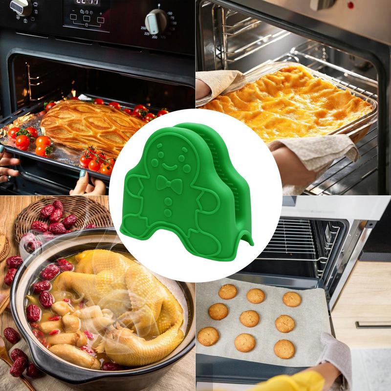 Oven Pinch Mitts | Gingerbread Man Oven Mitts | Silicone Oven Mitts Heat Resistant Oven Gloves Pinch Mitts Potholder for Kitchen