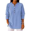 Women's Casual Fashion Long Sleeve Button-Down Pullover Top