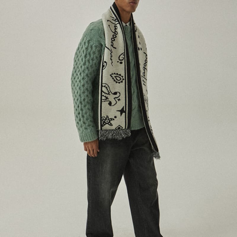 MAGOODGAN 9206 Jacquard Cream Muffler