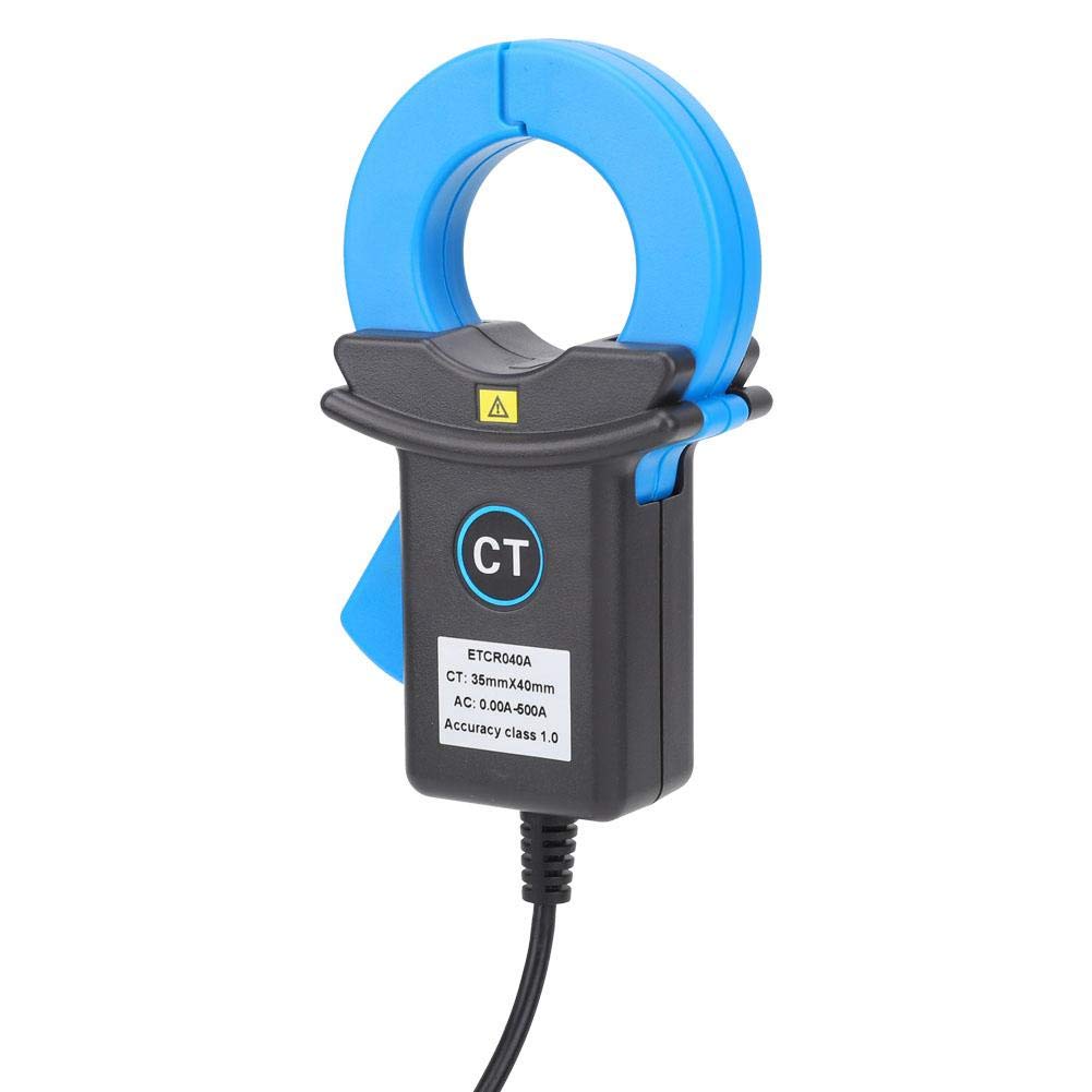 0.01A-500A AC Current Sensor, Clamp Current Transformer, for Electrical Industry, No Power Off, Easy CT Installation, Blue BNC Plug (ETCR040A)