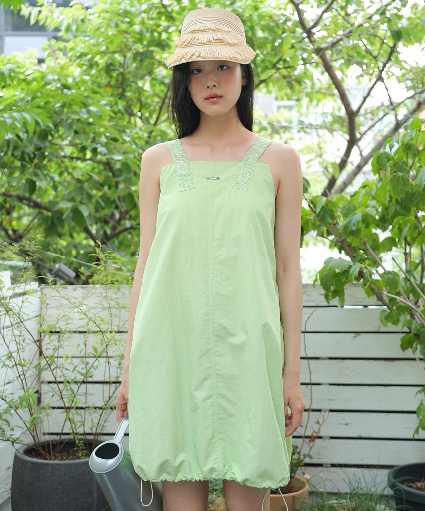 Sordi Lace Strap Balloon Dress_Lime