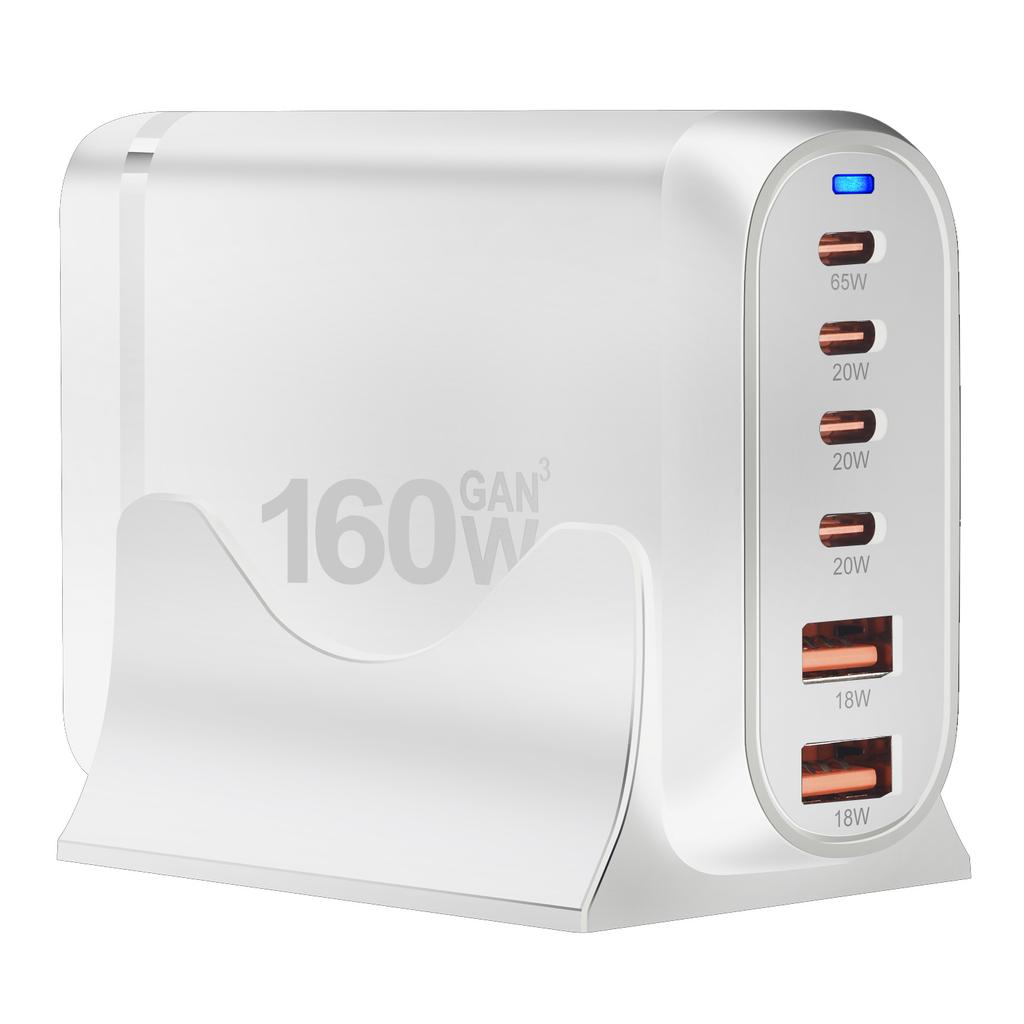 160W GaN Charger 160W Fast Charging 4 Type C 100W 20W for MobilePhone for Laptop Power Desktop Adapter Charger