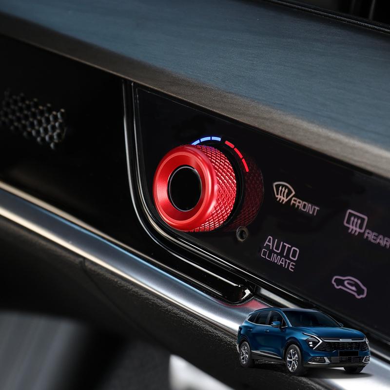 2pcs Tuning Aluminum Central AC Air Conditioner Adjustment Knob Ring Cover Interior Accessories For Kia Sportage NQ5 2022-2024