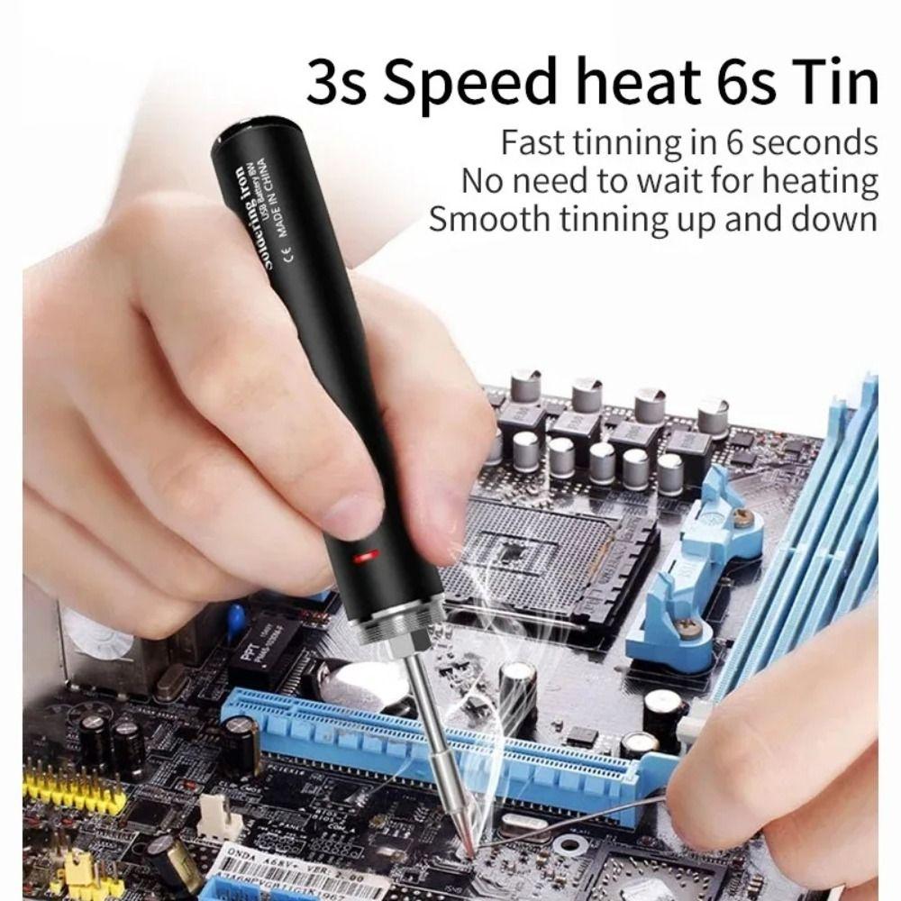 Adjustable Temperature Electric Soldering Iron USB Charging Soldering Iron Set  Solder