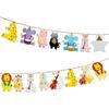 Circus Animal Flags & Flowers Birthday Party Decoration Banner for Kids.