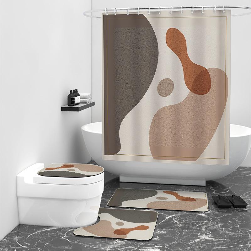 

ins style цифровая печать занавеска для душа ванная комната душ ванна водонепроницаемая ткань W90cm*L180cm