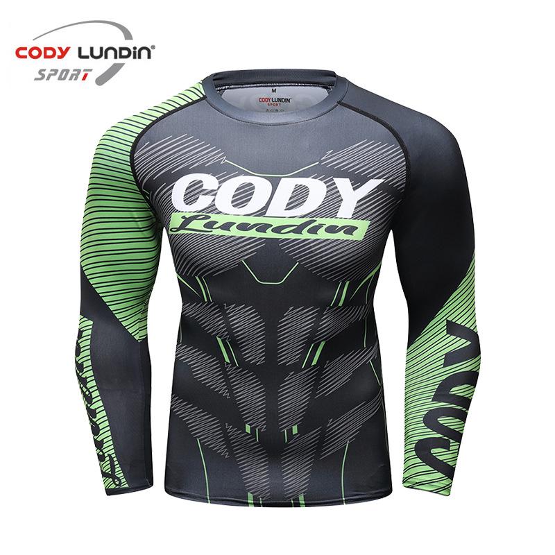 Men's Long Sleeve Elastic Compression Shirt - Anti-Abrasion Jiu-Jitsu Training Body Shaper