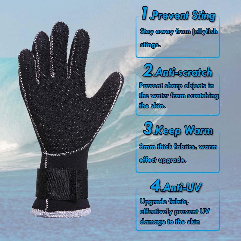 3mm Neoprene Wetsuit Gloves Spring Summer Warm Swimming Diving Surf Gloves