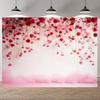 2D Hanging Pink and Red Rose Floral Backdrop Photography Banner