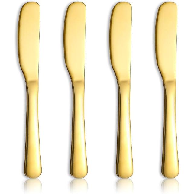 Homquen Stainless Steel Butter Knife, Butter Spreader, Butter Knives, Butter Spreader Knife for Kitchen Restaurant Party, Kitchen Gadgets, Set of 4