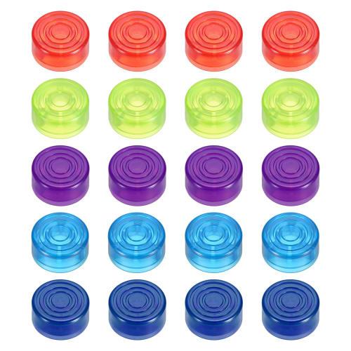 uxcell 20pcs Foot Switch Toppers, Guitar Pedal Button Caps, Plastic Foot Switch Top Covers for 3/8" Guitar Effect Pedal Buttons, Red, Green, Blue, Dar