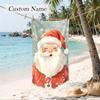 Jolly Santa Claus  Custom Name Printed Beach Towel Personalized Soft Towel For Swimming Beach Travel