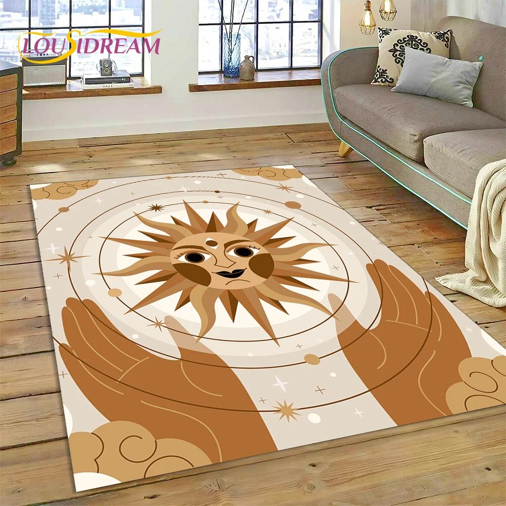 Tajemný tarot Sun Moon Mandala Kouzelný koberec do ložnice Obývací pokoj Domácí dekorace na pohovku, dětská hra Velká dekorační podložka na podlahu