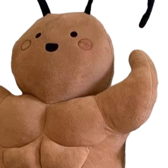 Muscle Cockroach Plush Toy Soft Pillow with Funny Buff Abs Creative Weird Plushie Cushion for Home Decor Kids Gift Teen Humor Unique Doll Toy