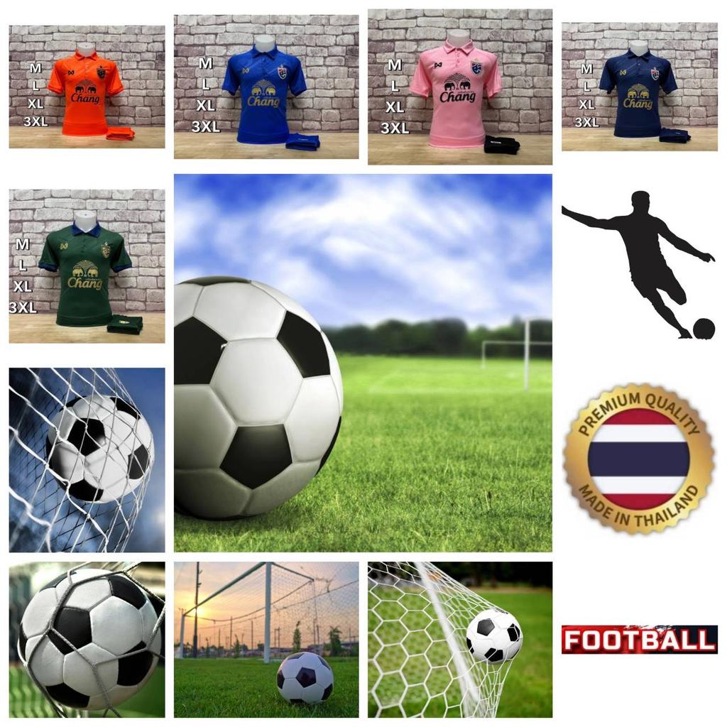 Thailand FOOTBALL SOCCER NATION TEAM JERSEY SHIRT HOME FAN Print Mandarin Polo Collar Quick Dry Short Sleeve Uniform Elephant Logo Sport