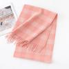 100% Wool Scarf High-end Women's Versatile Thickened Plaid Splicing Warm Scarf Dual-purpose