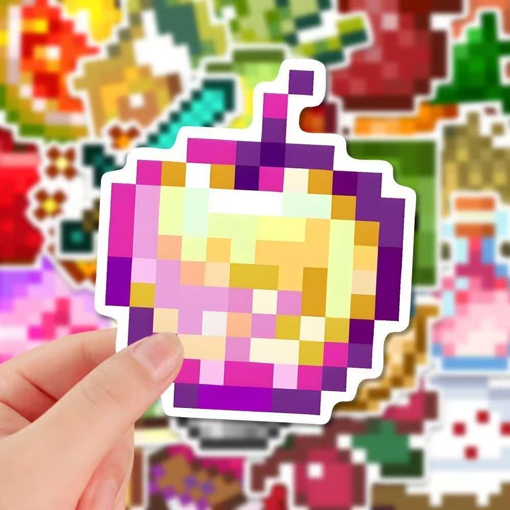 Minecraft Cute Cartoon Pixel Sticker Pack - 50 Pcs Game Decor Decals