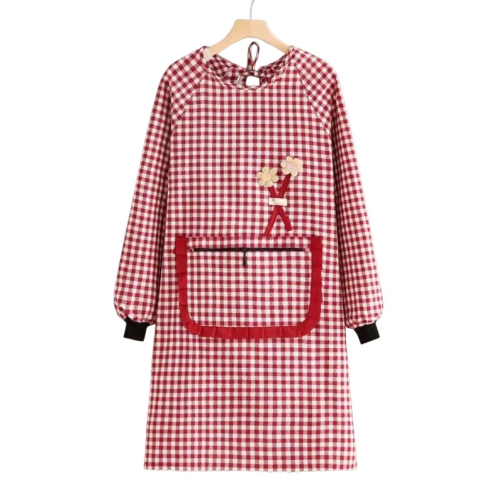 Stain-proof Kitchen Cooking Apron Waterproof Catering Work Clothes Long-sleeved Apron Baking