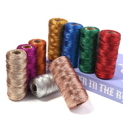 100Meters/Roll Gold Silver Color Macrame Cord Packaging Rope Ornament String Thread For DIY Wedding Party Christmas Gifts Decor