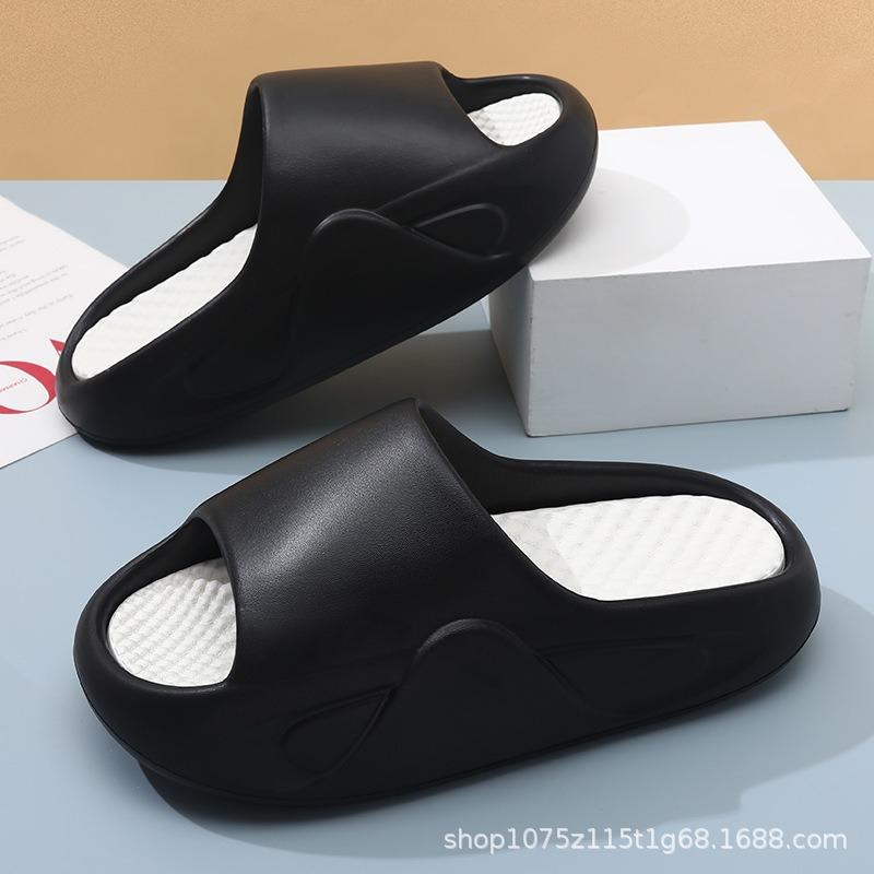 Summer New Women's Two-color One-word Thick-bottomed Non-slip and Wear-resistant Fashion Casual Outdoor Beach Cool Slippers