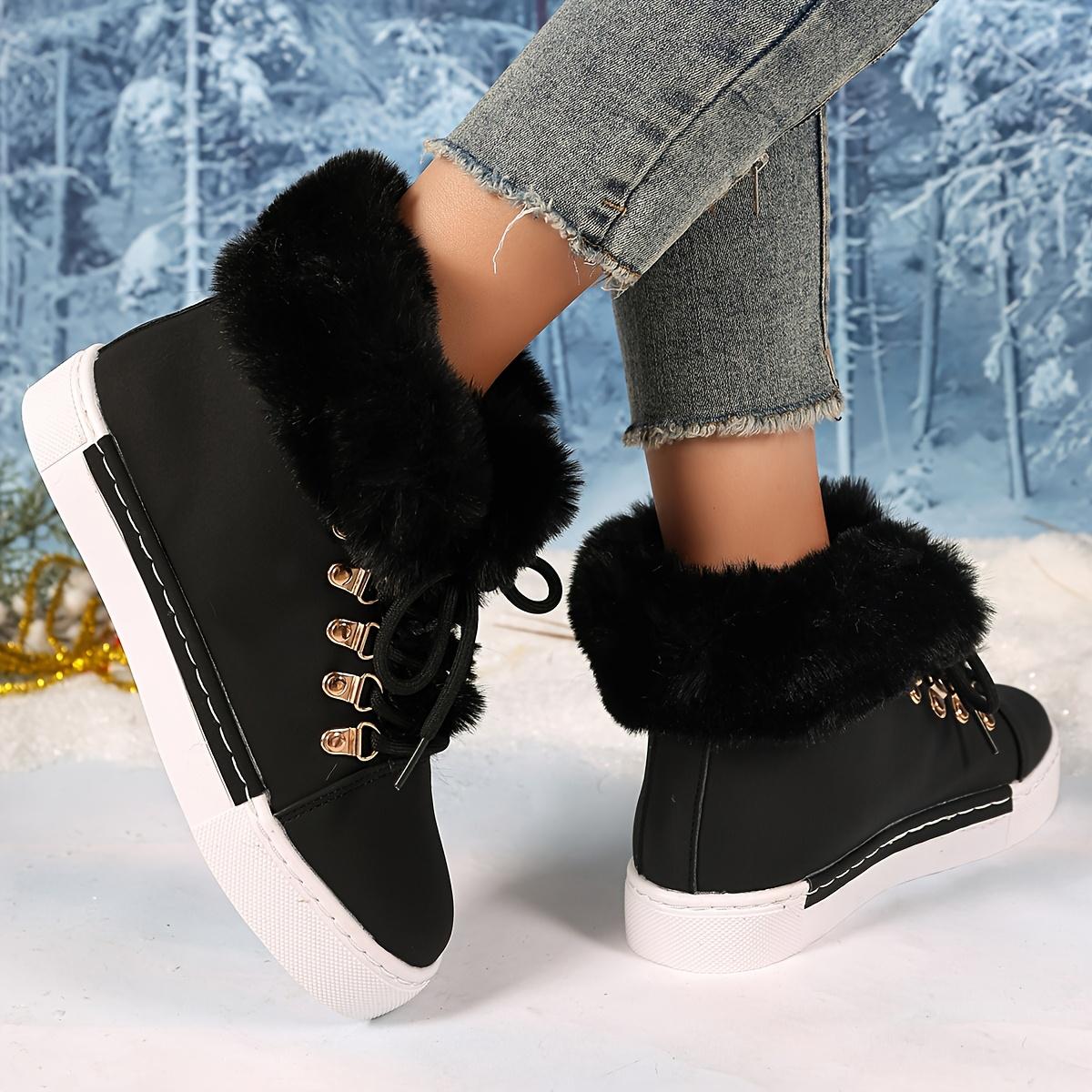 

New Plus Size Snow Boots for Women, Thick and Warm Midsole Boots, Winter Short and Thick Soled Height Increasing Cotton Shoes 43
